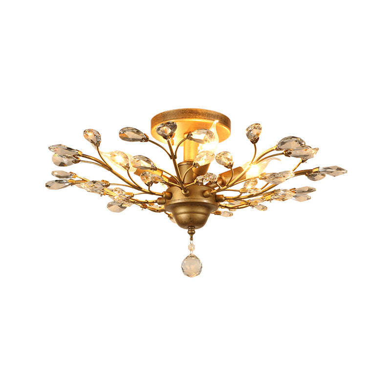 Crystal Branches Ceiling Chandelier Traditional Dining Room Pendant Lighting Fixture