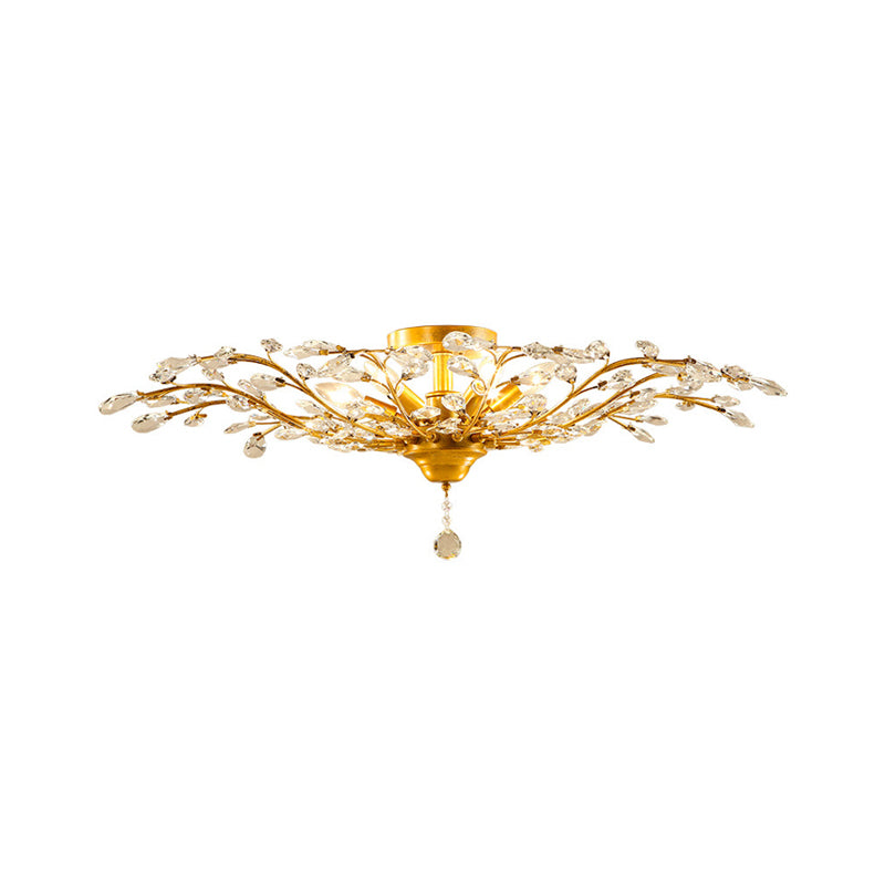 Crystal Branches Ceiling Chandelier Traditional Dining Room Pendant Lighting Fixture
