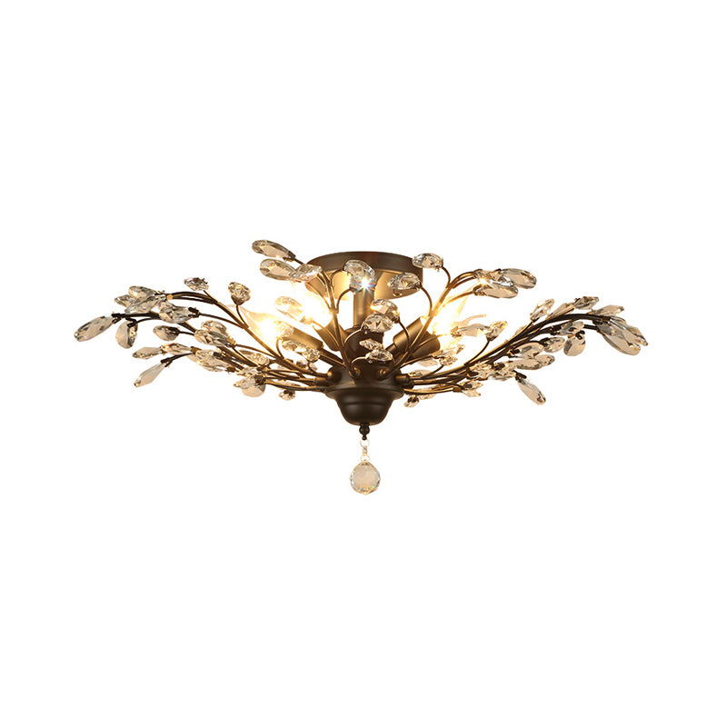 Crystal Branches Ceiling Chandelier Traditional Dining Room Pendant Lighting Fixture