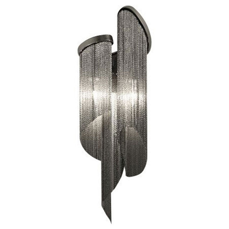 2 Heads Living Room Wall Light Fixture Simple Black Wall Lighting Ideas with Tassel Aluminum Shade