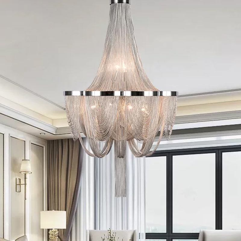 Draping Chandelier Light Fixture Modern Aluminum Living Room LED Pendant Lighting Fixture