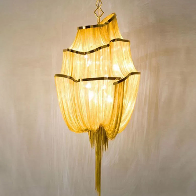 Illuminazione del lampadario a flusso in alluminio Kit di luce a led contemporanei per soggiorno