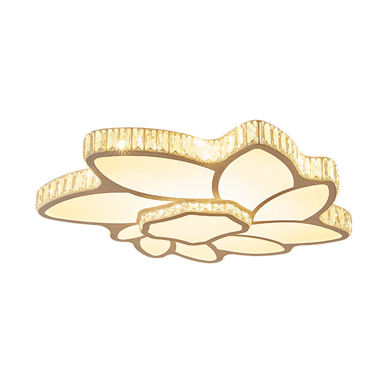 Wohnzimmer Klarglas LED Flush Licht Minimalist Deckenbeleuchtung mit Blume Acryl Schatten