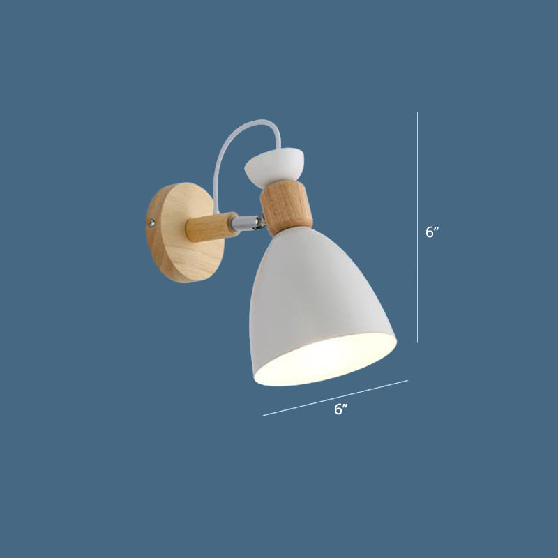 Geometrie IJzeren Wandbevestiging Lamp Lichte bevestiging Modernistische 1head witte wandverlichting met ronde houten achterplaat