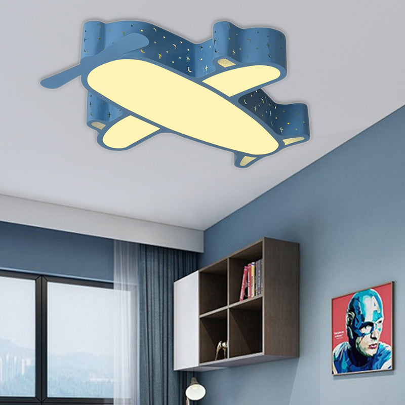 Vliegtuig kinderkamer plafondlamp acryl cartoon inbouw plafondarmatuur in blauw