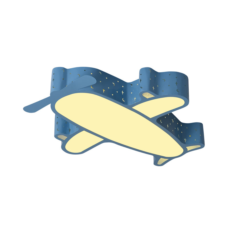 Vliegtuig kinderkamer plafondlamp acryl cartoon inbouw plafondarmatuur in blauw