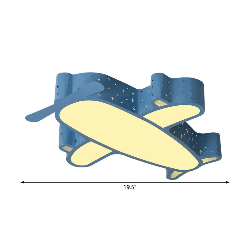 Vliegtuig kinderkamer plafondlamp acryl cartoon inbouw plafondarmatuur in blauw