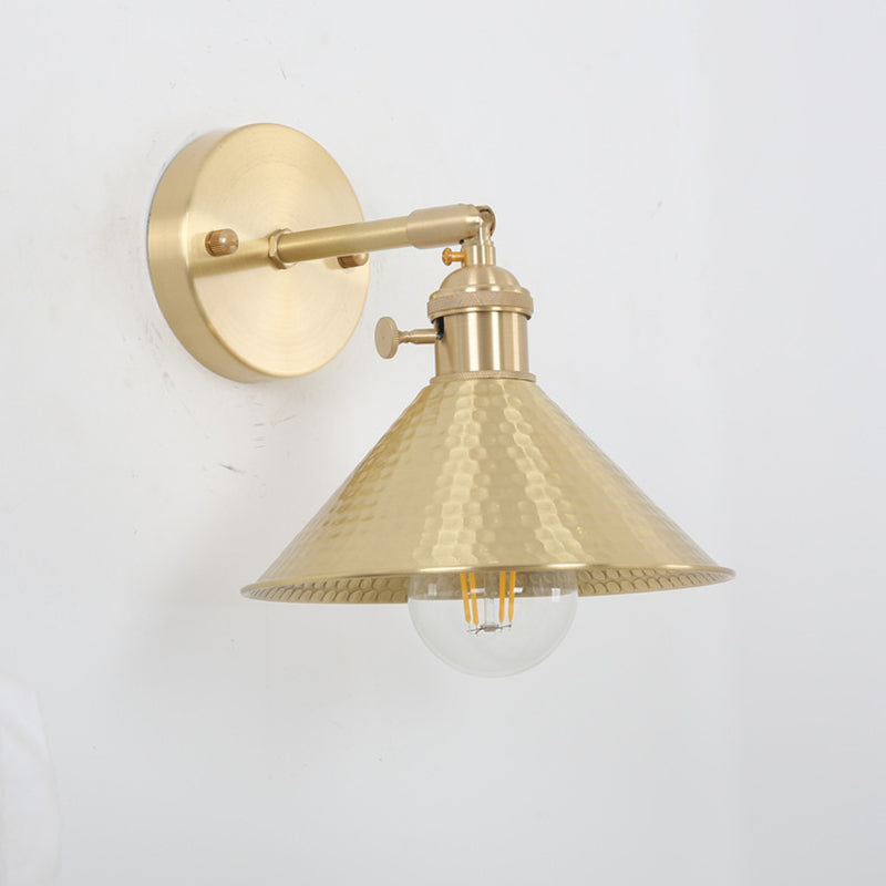 1 Idee per illuminazione a parete cono leggero lampada montata a parete in metallo industriale per letto