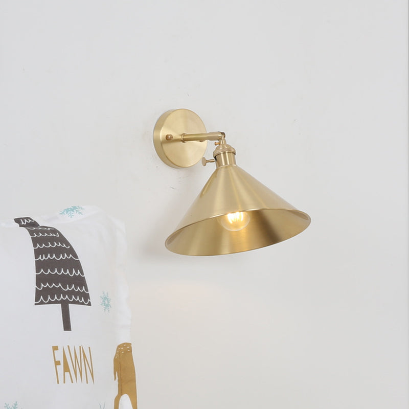 1 Idee per illuminazione a parete cono leggero lampada montata a parete in metallo industriale per letto