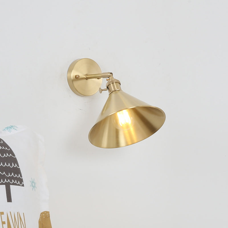 1 Idee per illuminazione a parete cono leggero lampada montata a parete in metallo industriale per letto