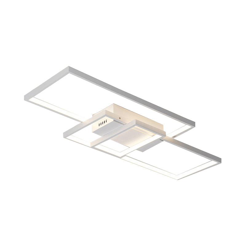 33.5"/41" Wide Traverse Flush Ceiling Light Contemporary Acrylic LED Black/White Flushmount Lighting in Warm/White/Natural Light