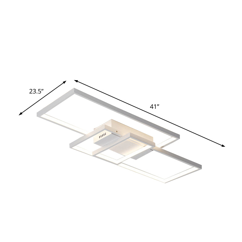 33.5"/41" Wide Traverse Flush Ceiling Light Contemporary Acrylic LED Black/White Flushmount Lighting in Warm/White/Natural Light