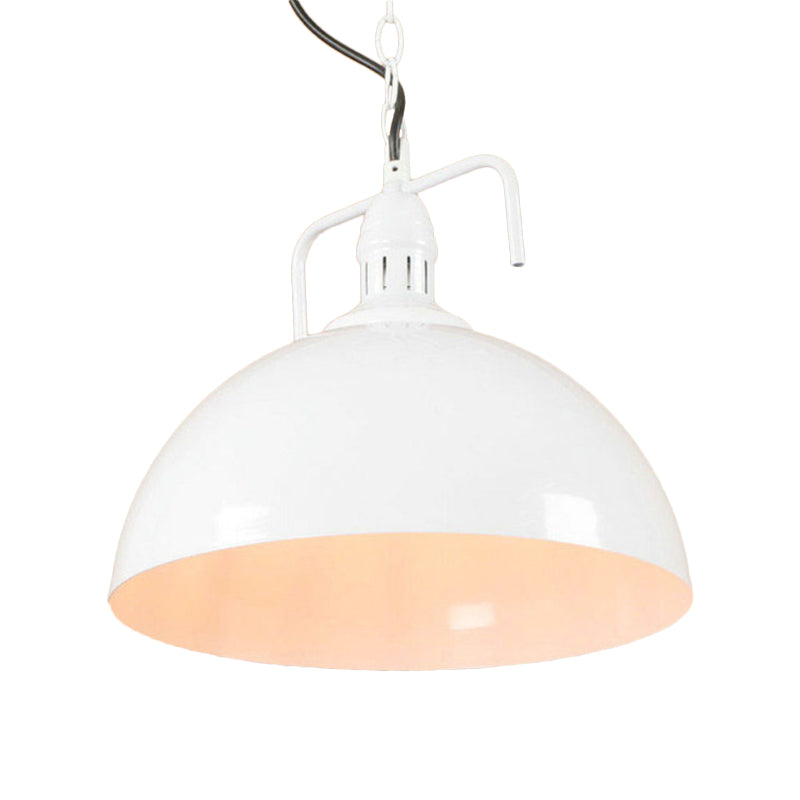 Warehouse Dome Hanging Light Kit 1-Light Metallic Suspension Lamp with Swivel Joint