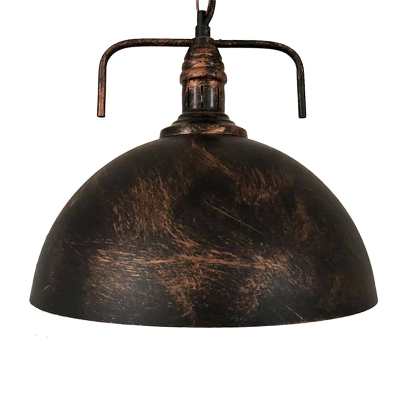 Warehouse Dome Hanging Light Kit 1-Light Metallic Suspension Lamp with Swivel Joint