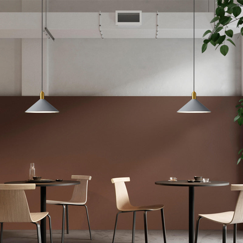 Metal Conical Drop Lamp Industrial 1 Head Dining Room Pendant Lighting Fixture