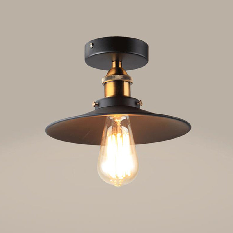 Schwarze, konische, halbmontierte Beleuchtungsfabrik aus Eisen mit 1 Kopf für das Esszimmer in der Nähe der Deckenleuchte