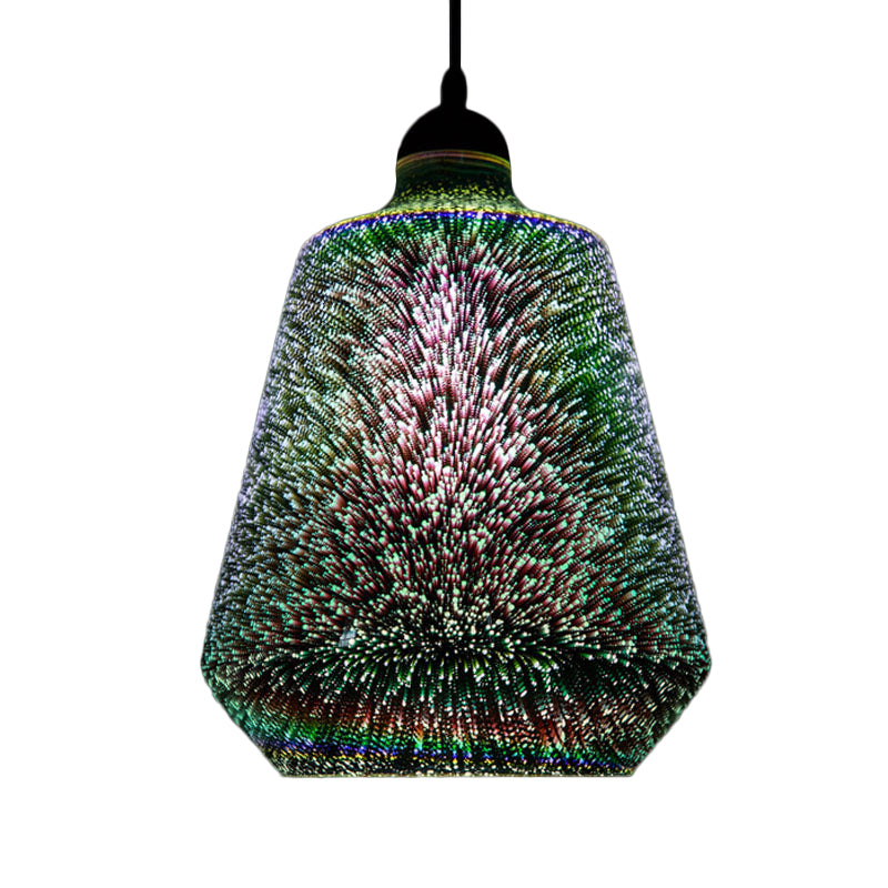 3D-Glasgeometrie-Drop-Anhänger Moderne 1-Licht-Pendellicht für Wohnzimmer