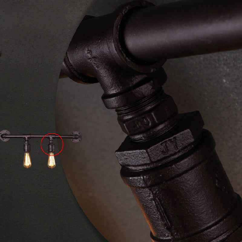 Wrought Iron Wall Mounted Light Farmhouse Rust Armed Living Room Wall Lighting Fixture