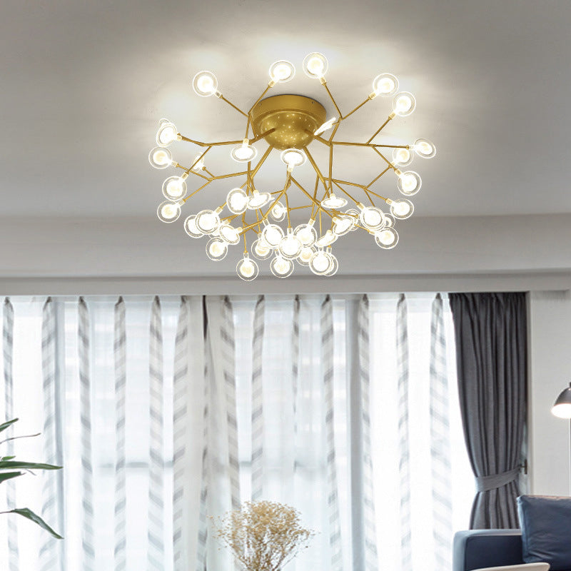 Acrylic Leaf-Shaped Flush Mount Lamp Modern LED Close to Ceiling Lighting for Bedroom