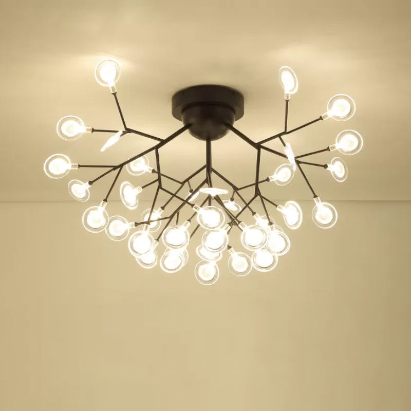 Acrylic Leaf-Shaped Flush Mount Lamp Modern LED Close to Ceiling Lighting for Bedroom