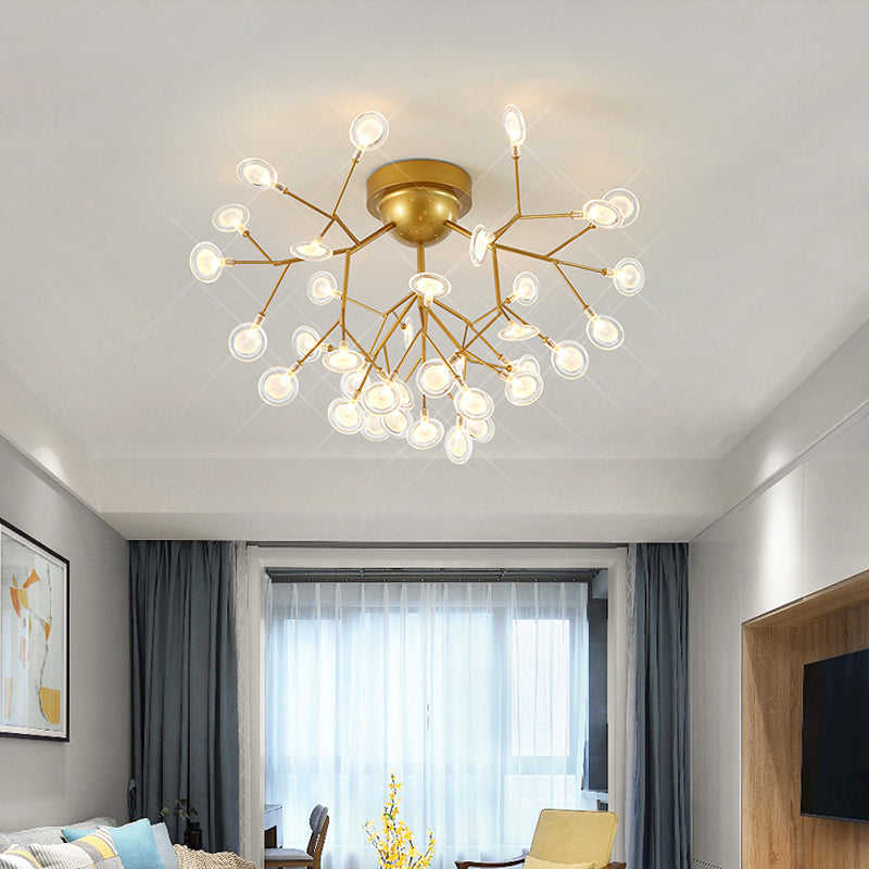 Acrylic Leaf-Shaped Flush Mount Lamp Modern LED Close to Ceiling Lighting for Bedroom