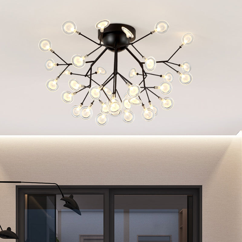 Acrylic Leaf-Shaped Flush Mount Lamp Modern LED Close to Ceiling Lighting for Bedroom