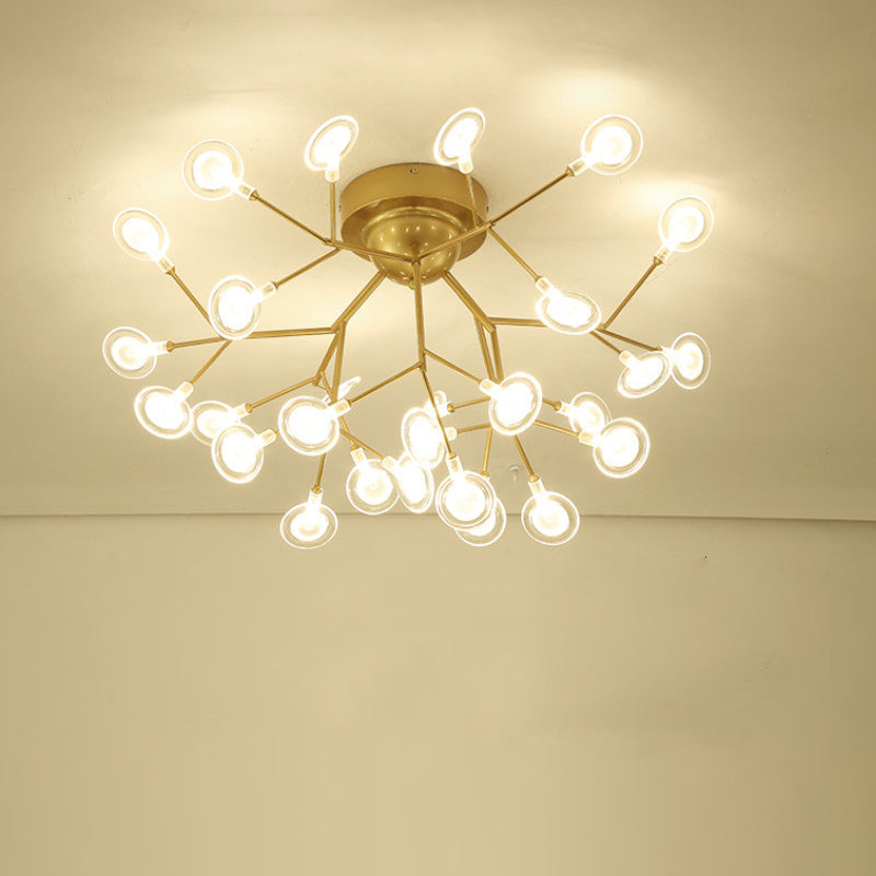 Acrylic Leaf-Shaped Flush Mount Lamp Modern LED Close to Ceiling Lighting for Bedroom
