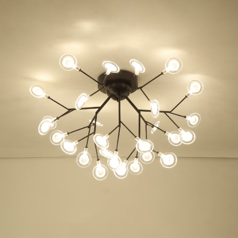 Acrylic Leaf-Shaped Flush Mount Lamp Modern LED Close to Ceiling Lighting for Bedroom