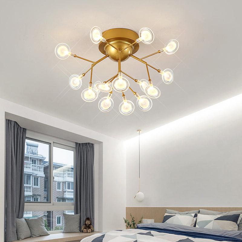 Acrylic Leaf-Shaped Flush Mount Lamp Modern LED Close to Ceiling Lighting for Bedroom