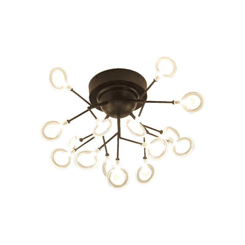 Acrylic Leaf-Shaped Flush Mount Lamp Modern LED Close to Ceiling Lighting for Bedroom