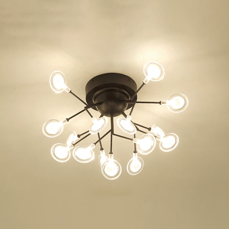 Acrylic Leaf-Shaped Flush Mount Lamp Modern LED Close to Ceiling Lighting for Bedroom