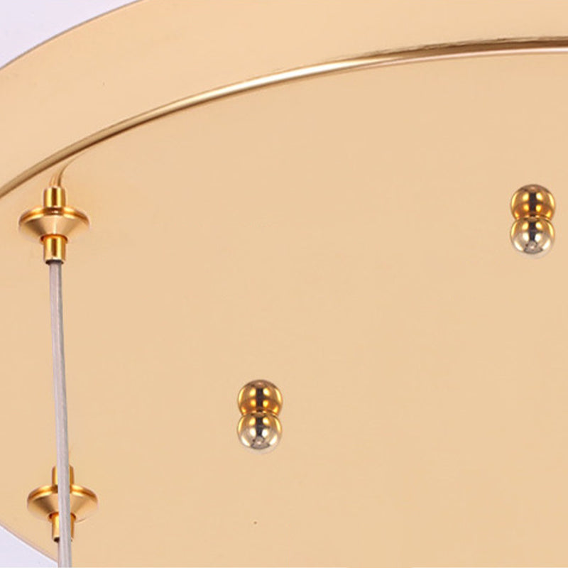 Simpucibile illuminazione a sospensione a tazza leggera a più soffitto con sfumatura di vetro increspata ambra per le scale