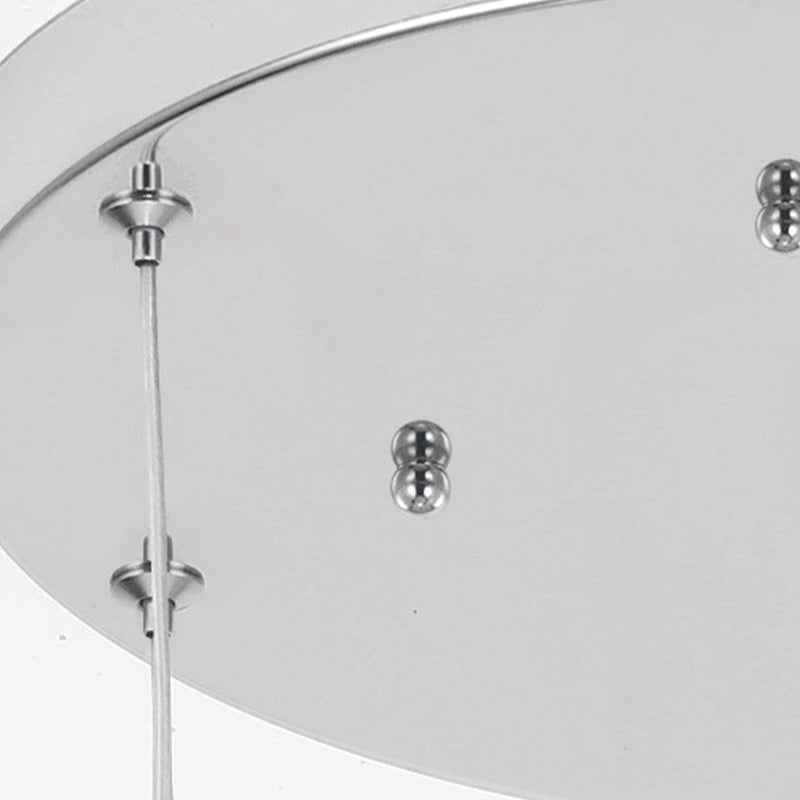 Sphere Living Room Multi Ceiling Light Opal Glass Contemporary Pendant Lighting Fixture in Silver