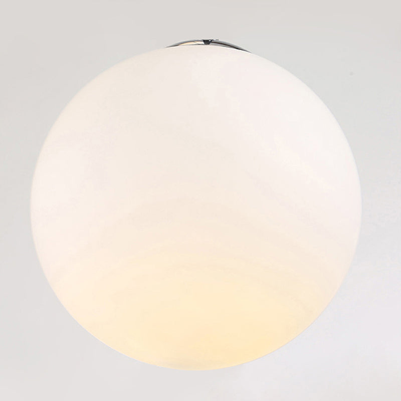 Orb Cream Glass Multi Light Pendant Modernist White Ceiling Suspension Lamp for Living Room