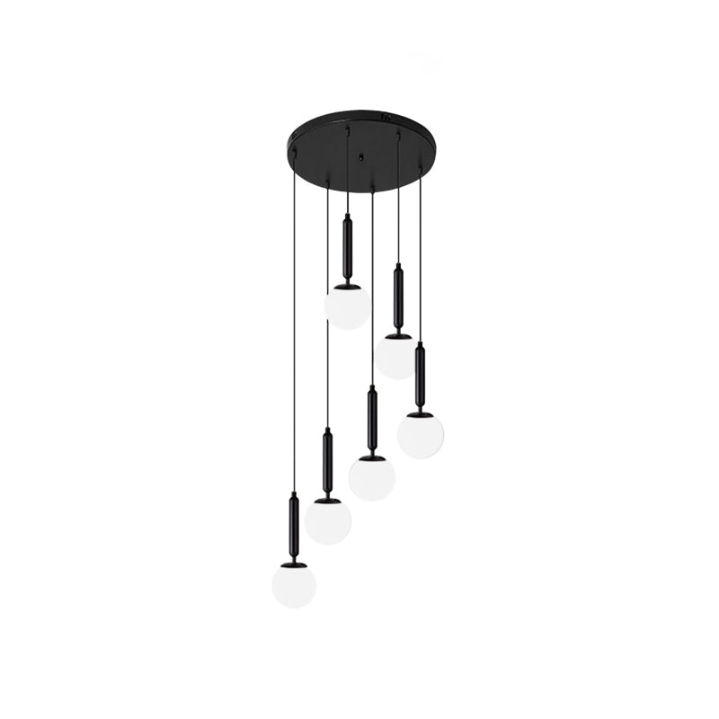Opal Glass Global Multiple Hanging Light Simplicity Suspension Lighting for Stairs
