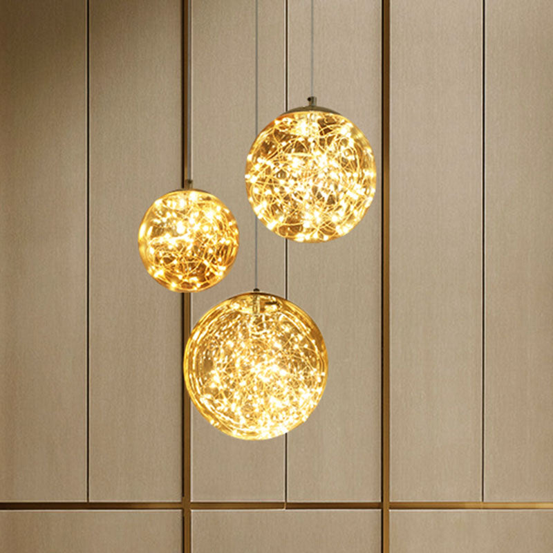 Plafonnier LED encastrable pour cuisine, éclairage de plafond étoilé Simple en acier inoxydable avec abat-jour en verre Global