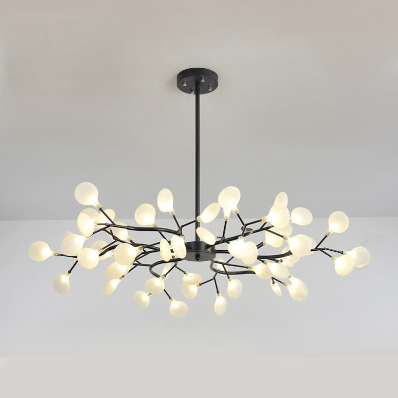 Modern Branch-Like Wireframe Chandelier Metal Living Room LED Hanging Light Fixture