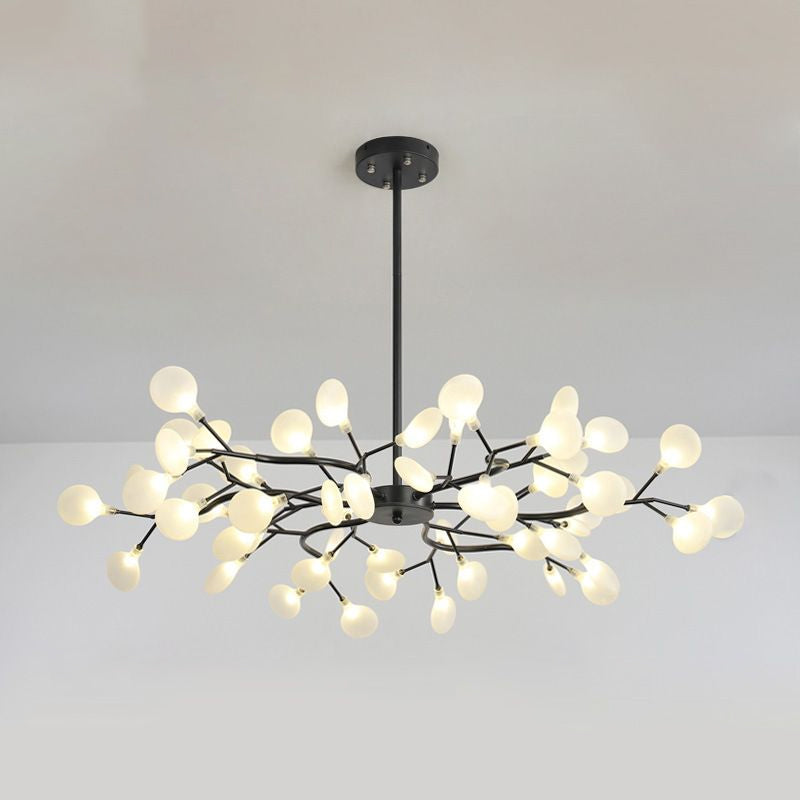Modern Branch-Like Wireframe Chandelier Metal Living Room LED Hanging Light Fixture