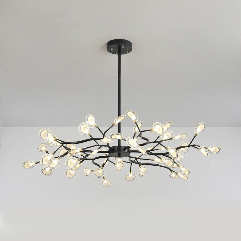 Modern Branch-Like Wireframe Chandelier Metal Living Room LED Hanging Light Fixture