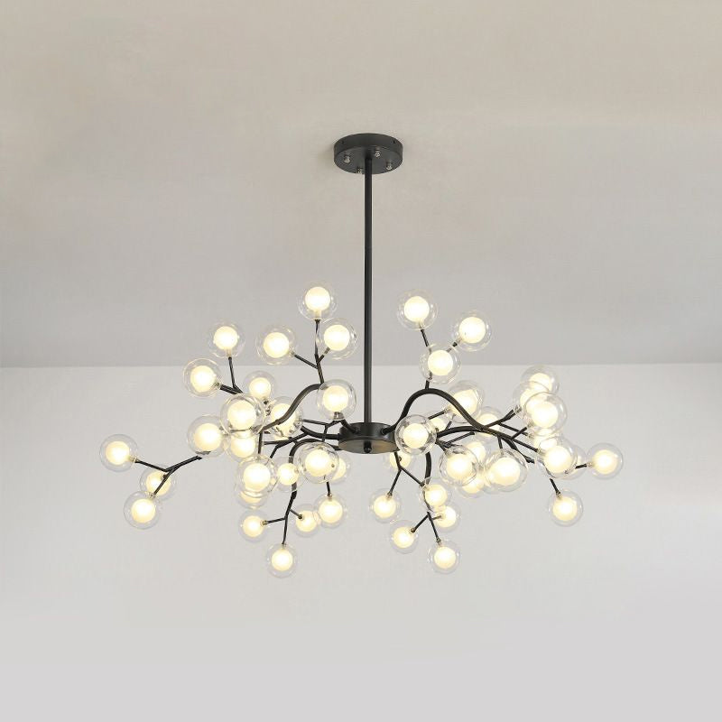 Modern Branch-Like Wireframe Chandelier Metal Living Room LED Hanging Light Fixture