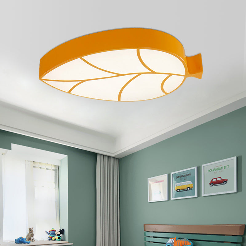 Bladvormige LED Flush Mount Licht Cartoon Acryl Metaal Plafond Lamp voor Kid Slaapkamer