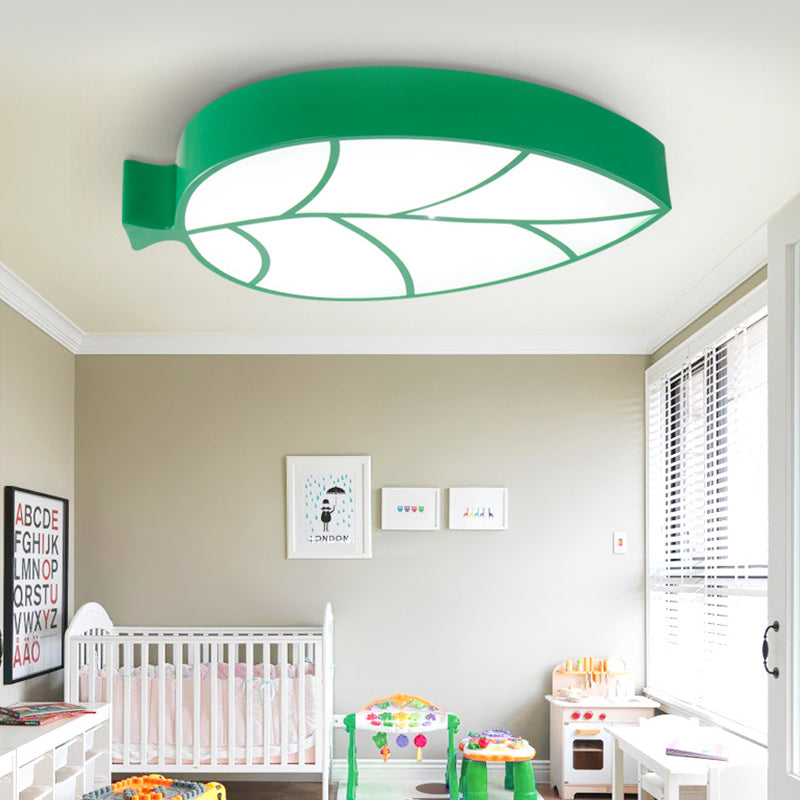 Bladvormige LED Flush Mount Licht Cartoon Acryl Metaal Plafond Lamp voor Kid Slaapkamer