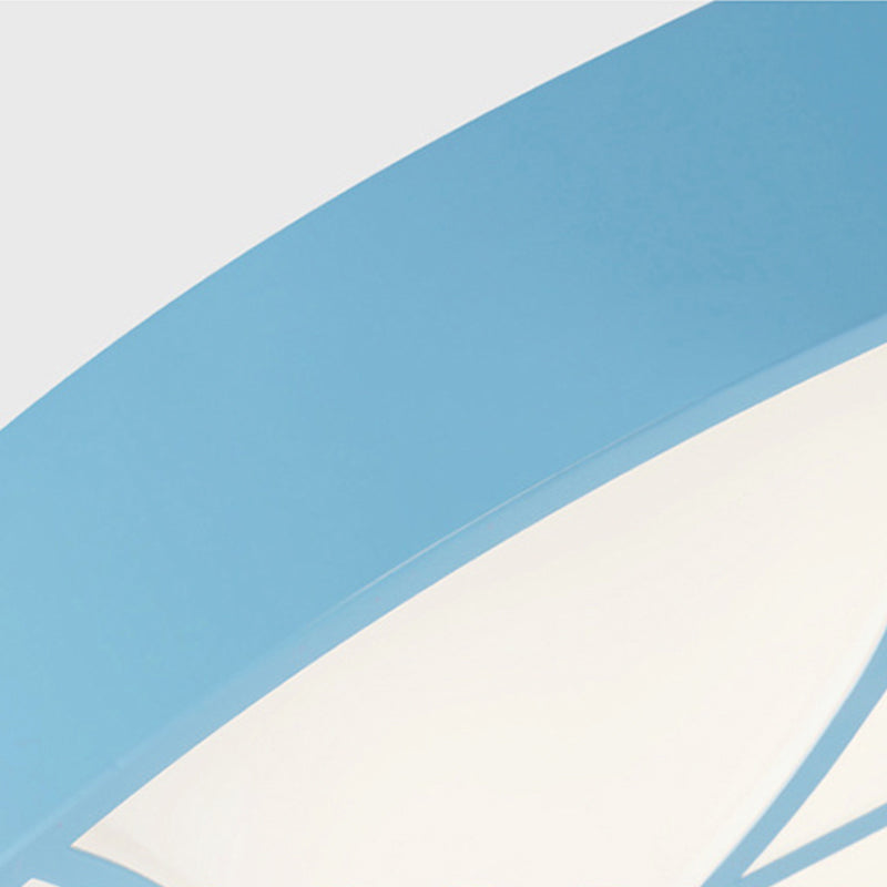 Bladvormige LED Flush Mount Licht Cartoon Acryl Metaal Plafond Lamp voor Kid Slaapkamer