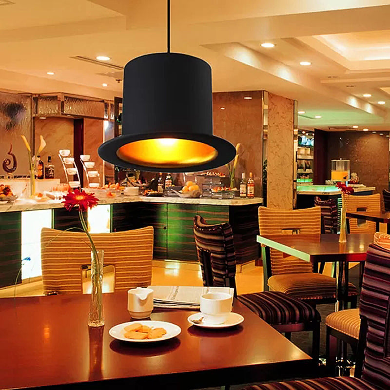 Hutdecke Anhänger hell modernes Metall 1 hellschwarzes Esszimmer hängend Licht, 6,5 "/7" breit