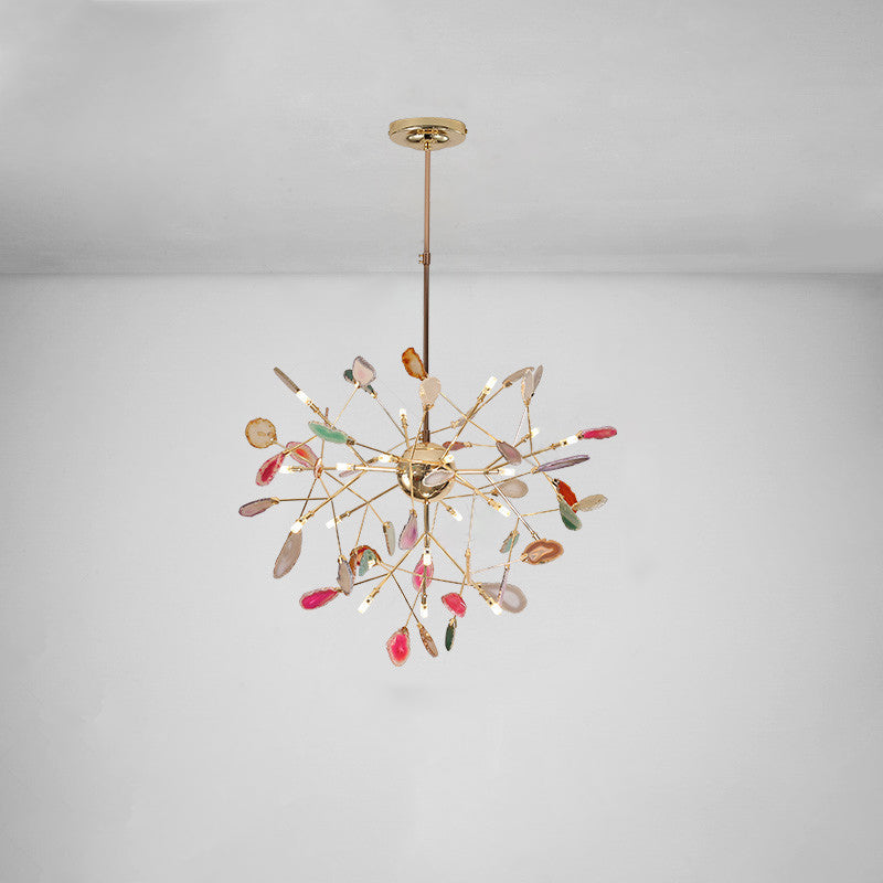 Blattprogramm Anhänger Kronleuchter Moderne LED Gold Hanging Leuchte für Wohnzimmer