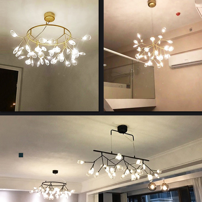 Twig Living Room Pendant Lamp Metallic LED Minimalistic Chandelier Lighting Fixture