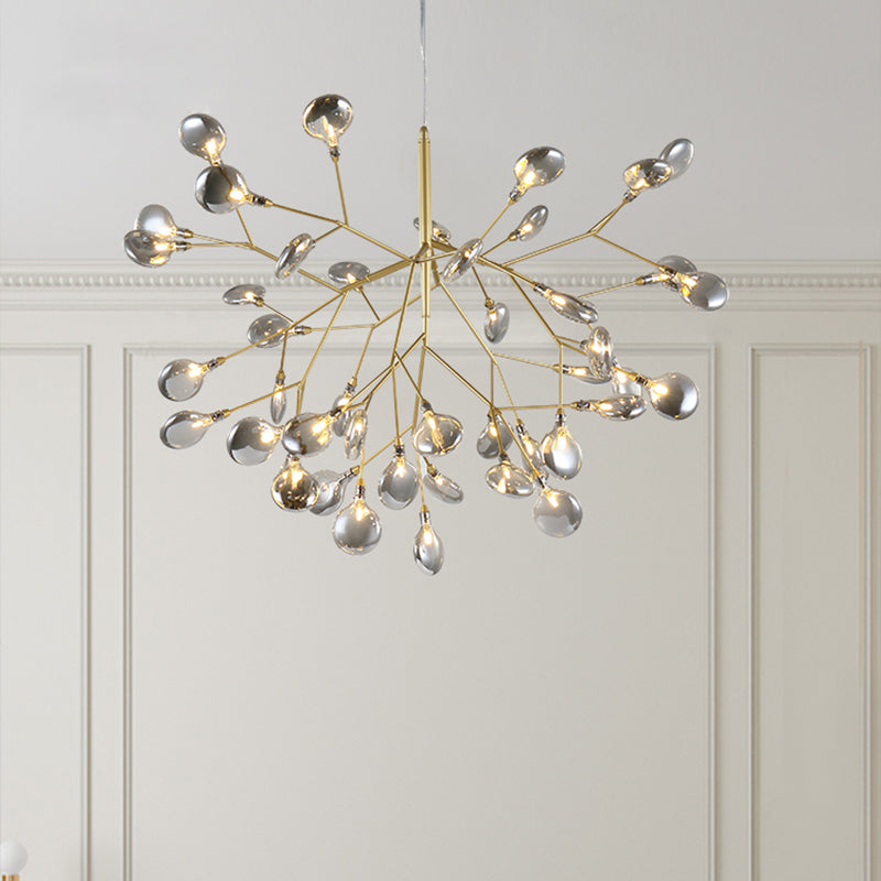 Twig Living Room Pendant Lamp Metallic LED Minimalistic Chandelier Lighting Fixture