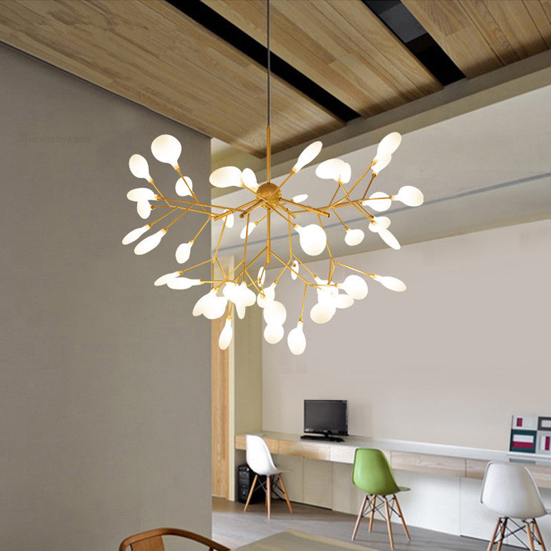 Gouden sputnik kroonluchter lichtbarmsel moderne led metalen hangende hanger voor eetkamer