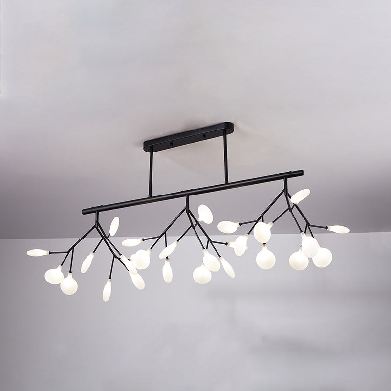 Leaves LED Pendant Light Fixture Modernist Acrylic 27 Heads Island Lamp for Living Room