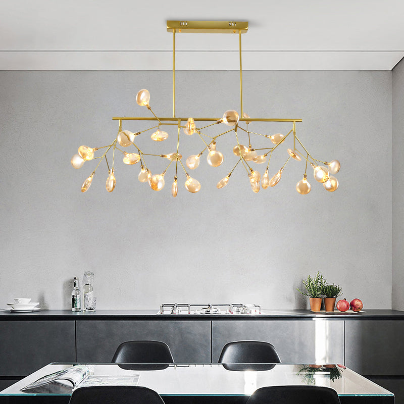 Heracleum Island Pendant Light Contemporary Metallic Dining Room Suspension Lamp